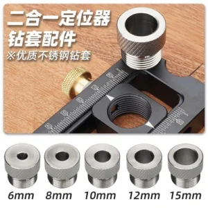 Pocket Hole Jig Screw Kit Adjustable Aluminum Cross Dowel Drill Guide Tools 2in1