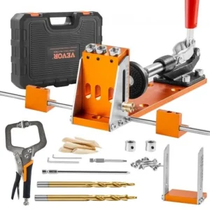 Pocket Hole Jig Kit, 34 Pcs Pocket Hole Jig System with 11